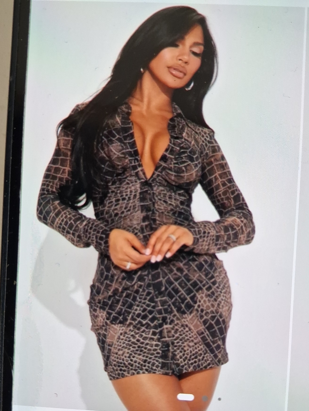 NWT Womens Snake Bitten Mesh Mini Dress
